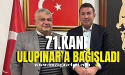 71. Kan bağışını Özcan Ulupınar’a bağışladı