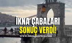 Saatlerce duvarın üstündeydi, ikna çabaları sonuç verdi!