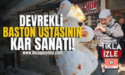 Devrekli Baston Ustanın Kar Sanatı! | Devrek Haberleri