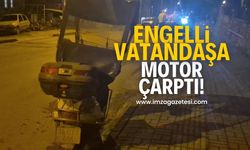 Engelli vatandaşa motosiklet çarptı