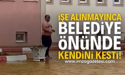 İşe Alınmayınca Belediye Önünde Kendini Kesti! | Bartın haberleri