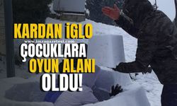 Kardan iglo çocukların oyun alanı oldu!