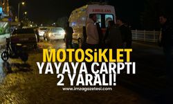 Motosiklet yayaya çarptı! Yaralılar var