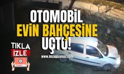 Otomobil evin bahçesine uçtu! | Düzce Haberleri