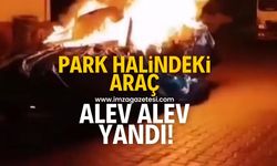 Park halindeki araç alevlere teslim oldu