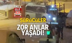 Sürücüler karlı havada zor anlar yaşadı