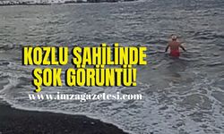 Kozlu sahilinde ilginç görüntü!