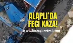 Alaplı’da feci kaza! Dereye uçtu