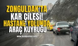 Zonguldak’ta kar çilesi! ZBEÜ Hastane yolunda zorlu bekleyiş! | Zonguldak Haberleri