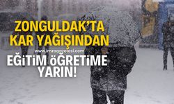 Zonguldak’ta kar yağışından eğitime yarın!