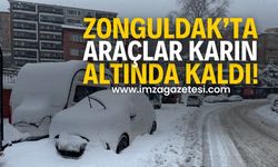 Zonguldak’ta Yoğun Kar Yağışı Nedeniyle Araçlar Kar Altında Kaldı | Zonguldak haber