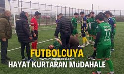 Çaycuma'da futbolcuya hayat kurtaran müdahale!