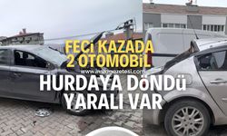 Feci kazada 2 otomobil hurdaya döndü