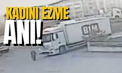 BİM kamyonu kadını ezdi! Kaza anı güvenlik kamerasında!