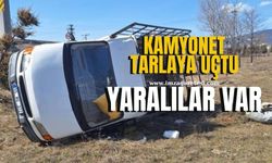 Kamyonet tarlaya uçtu yaralılar var