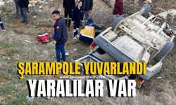 Şarampole yuvarlanan otomobilde yaralılar var