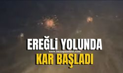 Zonguldak-Ereğli yolunda kar yağışı başladı