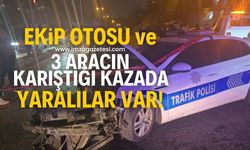 Zonguldak'ın Ereğli ilçesinde polis otosu ve 3 aracın karıştığı kazada yaralılar var