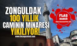 Zonguldak'ta yüz yıllık caminin minaresi yıkılıyor! | Zonguldak Haberleri