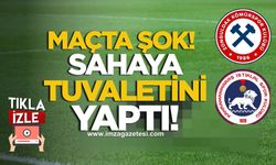 Zonguldakspor-Kahramanmaraş İstiklalspor maçında şok olay! Sahaya tuvaletini yaptı!