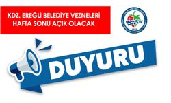 Kdz.Ereğli Belediyesi duyurdu!