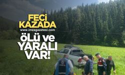 Dereye uçan otomobilde 1 ölü 1 yaralı