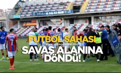 Futbol sahası savaş alanına döndü