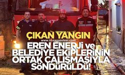 Kilimli'de çıkan yangın Eren Enerji ve belediye ekiplerinin ortak çalışmasıyla söndürüldü