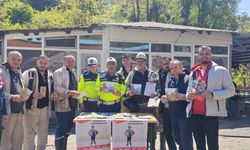 Jandarma madencilere trafik bilinci eğitimi verdi...