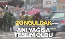 ZONGULDAK ANI YAĞIŞA TESLİM OLDU: VATANDAŞLAR SOKAKTA MAHSUR KALDI