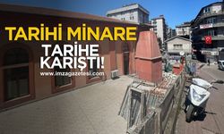 Zonguldak’ta Tarihi Minare tarihe karıştı!