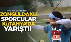Zonguldaklı sporcular Kütahya'da düzenlenen "okçuluk" yarışmasında...