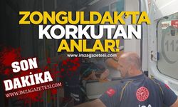 Zonguldak'ta kaldırımda korkutan anlar!