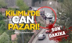 Kilimli’de otomobil uçuruma yuvarlandı! Yaralılar var
