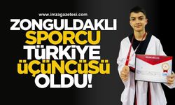Zonguldaklı sporcu Türkiye üçüncüsü oldu!