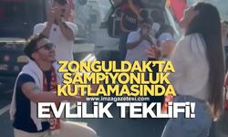 Zonguldak'ta Galatasaray'ın şampiyonluk kutlamalarında sürpriz evlilik teklifi