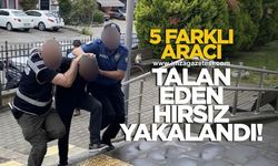 5 farklı aracı talan eden hırsız yakalandı