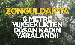 6 metre yükseklikten düşen kadın yaralandı