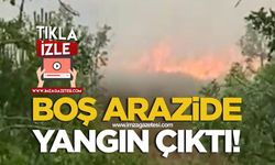 Boş arazide yangın çıktı