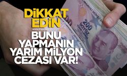 Dikkat! Bunu yapmanın yarım milyon TL'lik para cezası var