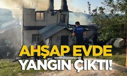 İki katlı ahşap evde yangın çıktı