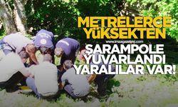 Metrelerce yükseklikten şarampole yuvarlandılar! Yaralılar var