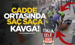 Cadde ortasında saç saça kavga! Terlikler havada uçuştu!