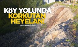 Köy Yolunda Korkutan Heyelan! İstinat Duvarı Yıkıldı!