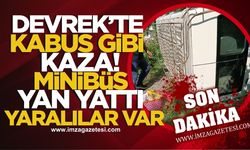 Devrek'te kabus gibi kaza! Minibüs yan yattı, yaralılar var! Olay yerinden ilk görsel...