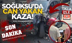 Soğuksu'da can yakan kaza! Takla atarak yere çakıldı!