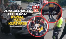 Zonguldak'ta feci kaza! Kazma can kurtardı!