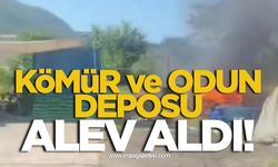 Kömür ve odun deposu alev aldı