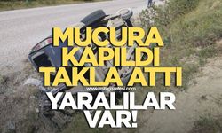 Mucura kapıldı takla attı! Yaralılar var