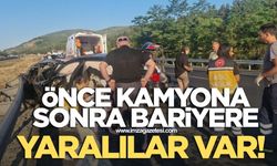 Önce kamyona sonra bariyere çarptı! Yaralılar var
